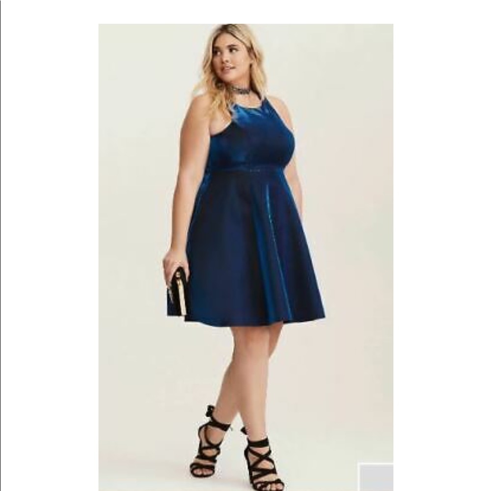 Metallic blue party dress